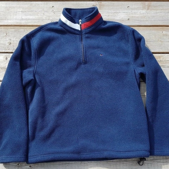 TOMMY HILFIGER 2006 Fleece Stand Collar Sweater Men Sz M - Picture 1 of 8